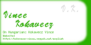 vince kokavecz business card